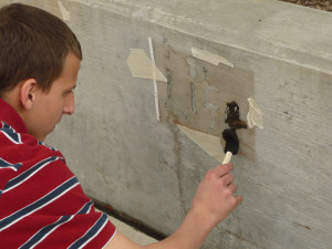Stencil met modder
