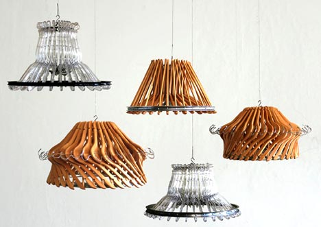 Hangelier, hanglampen van kleerhngers