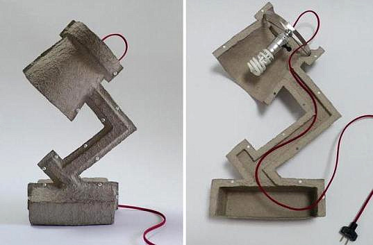 Lamp van papierpulp